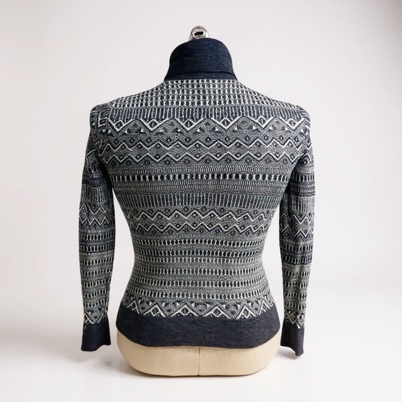 L. L. Bean Women's XS Fair Isle Nordic 100% Merino Wool Crew Turtleneck Sweater - Picture 6 of 9